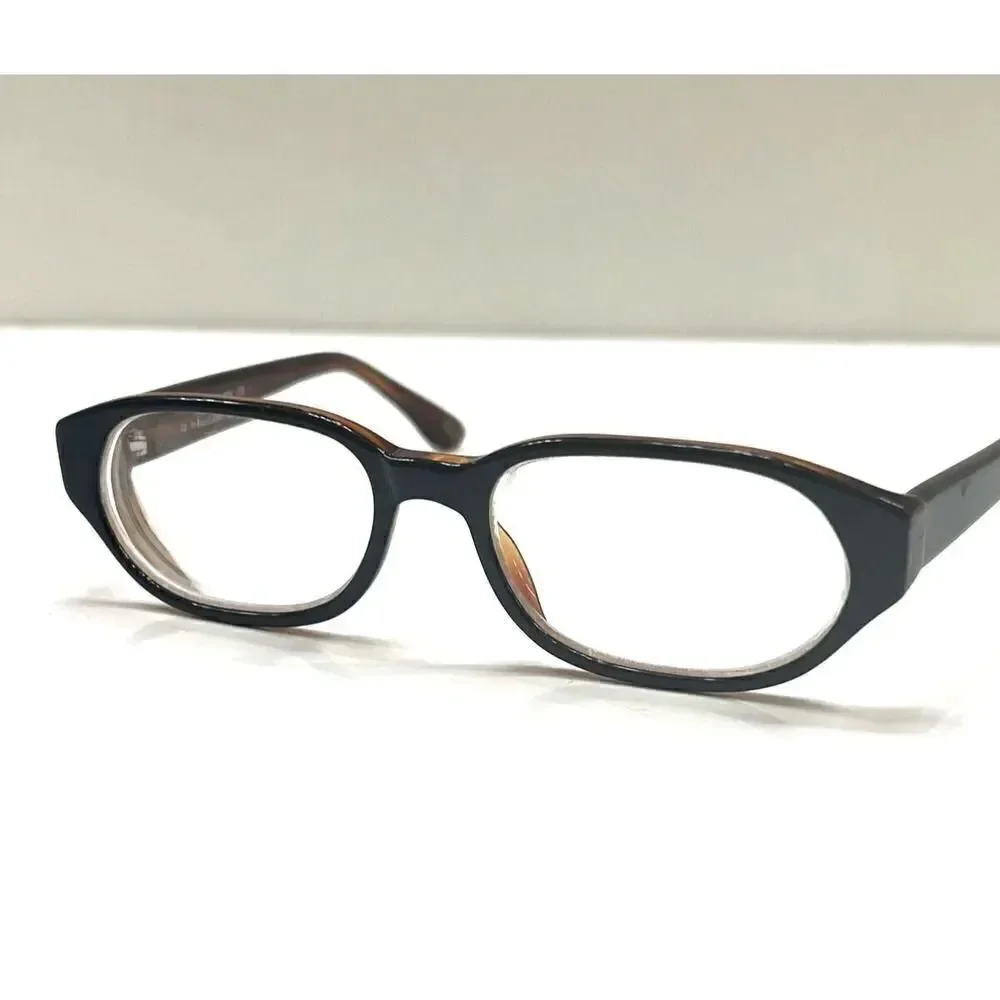 Ralph Lauren WS8 592 Black/Brown Oval Eyeglasses Frame Italy 50-16-135 Full Rim